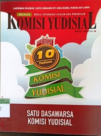 Komisi Yudisial (Majalah Media Informasi Hukum Dan Peradilan) Edisi Juli-Agustus 2015