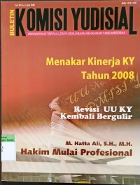 Buletin Komisi Yudisial (Mendorong Terwujudnya Kekuasaan  Kehakiman Yang Merdeka) Vol.III No.6 Juni 2009